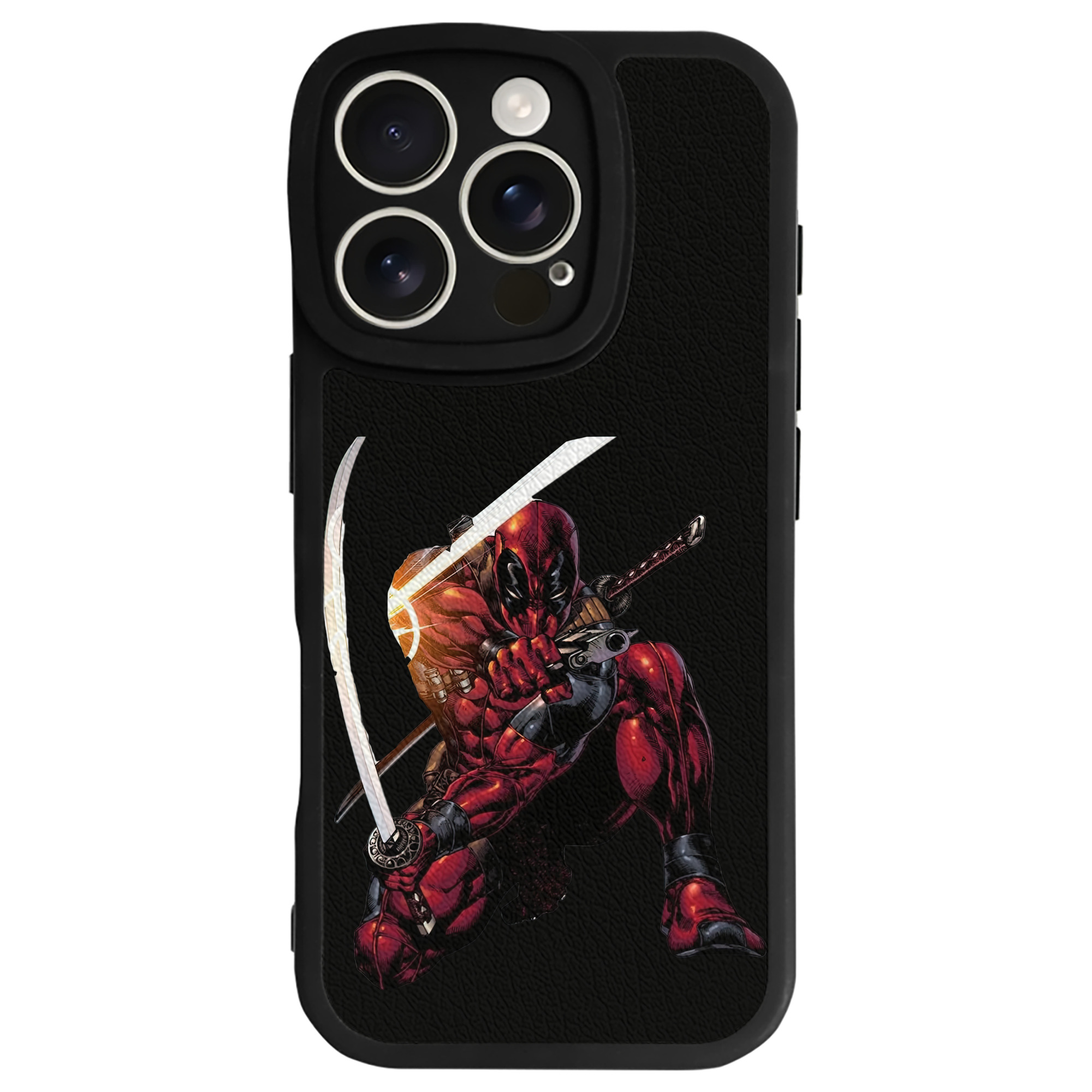 （画像用） Deadpool デッドプール 【iPhone 16シリーズ対応】シリコンスマホケース（レザー調） 材質：シリコン